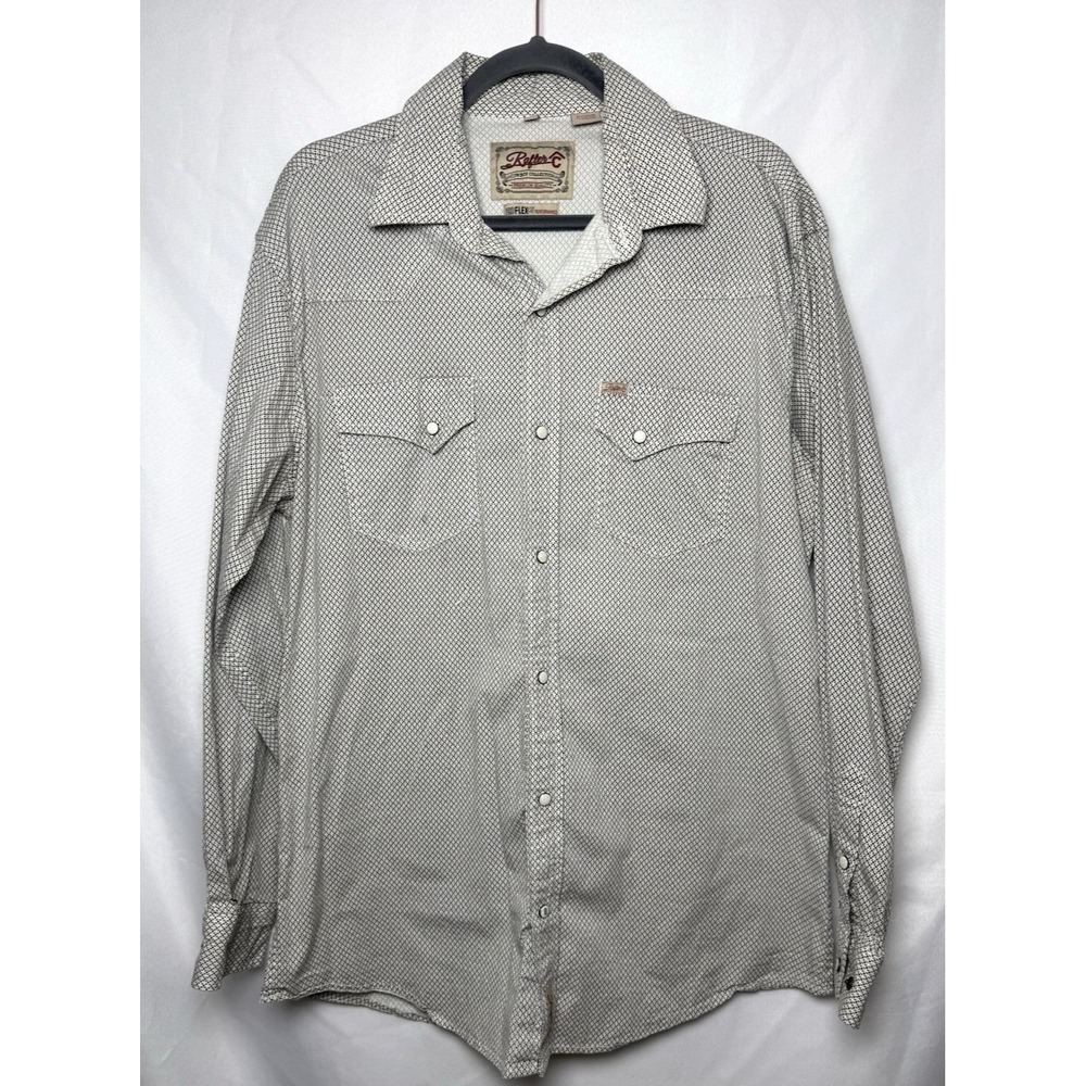 Rafter C‎ Pearl Snap Shirt Mens XL Pro Flex 45 Performance Cowboy Collection